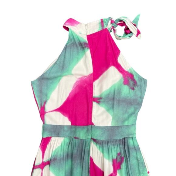 Busayo x RTR Tie Dye Halter Dress in Green/Pink, Size US 8 - Picture 8 of 8